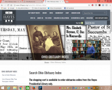 Ohio Obituary Index screenshot
