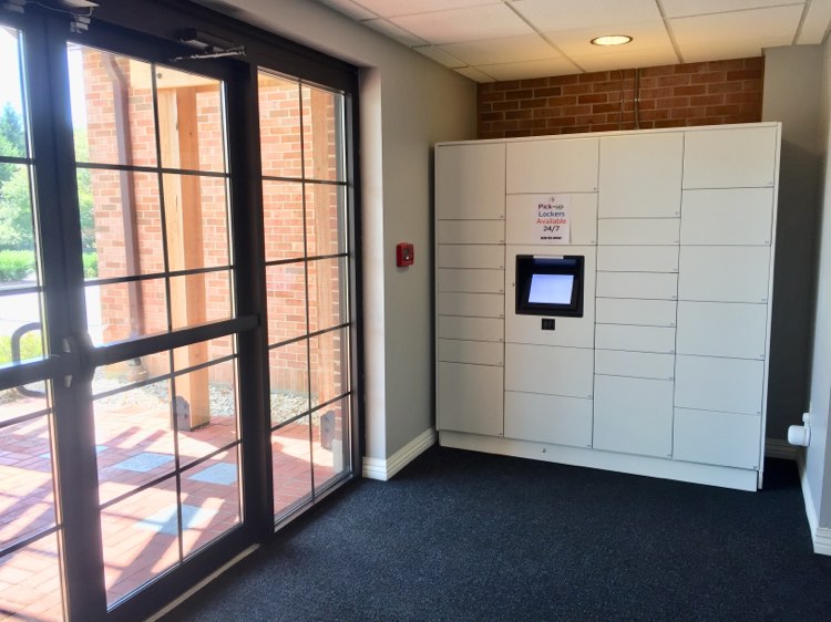 24/7 locker pickups available at the library's front entrance